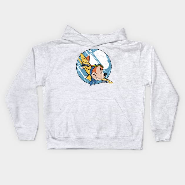 Ellington Field TX, WW2 fighter logo Kids Hoodie by Illustratorator